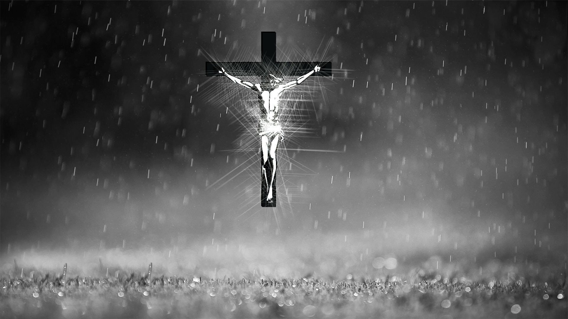 1920x1080 Black Amp White Christian Cross Jesus Wallpaper:, Desktop