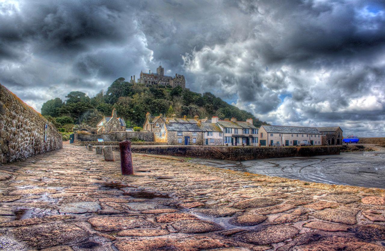 1280x840 Wallpaper United Kingdom Sea HDRI Castles Coast Waterfront Cities, Desktop