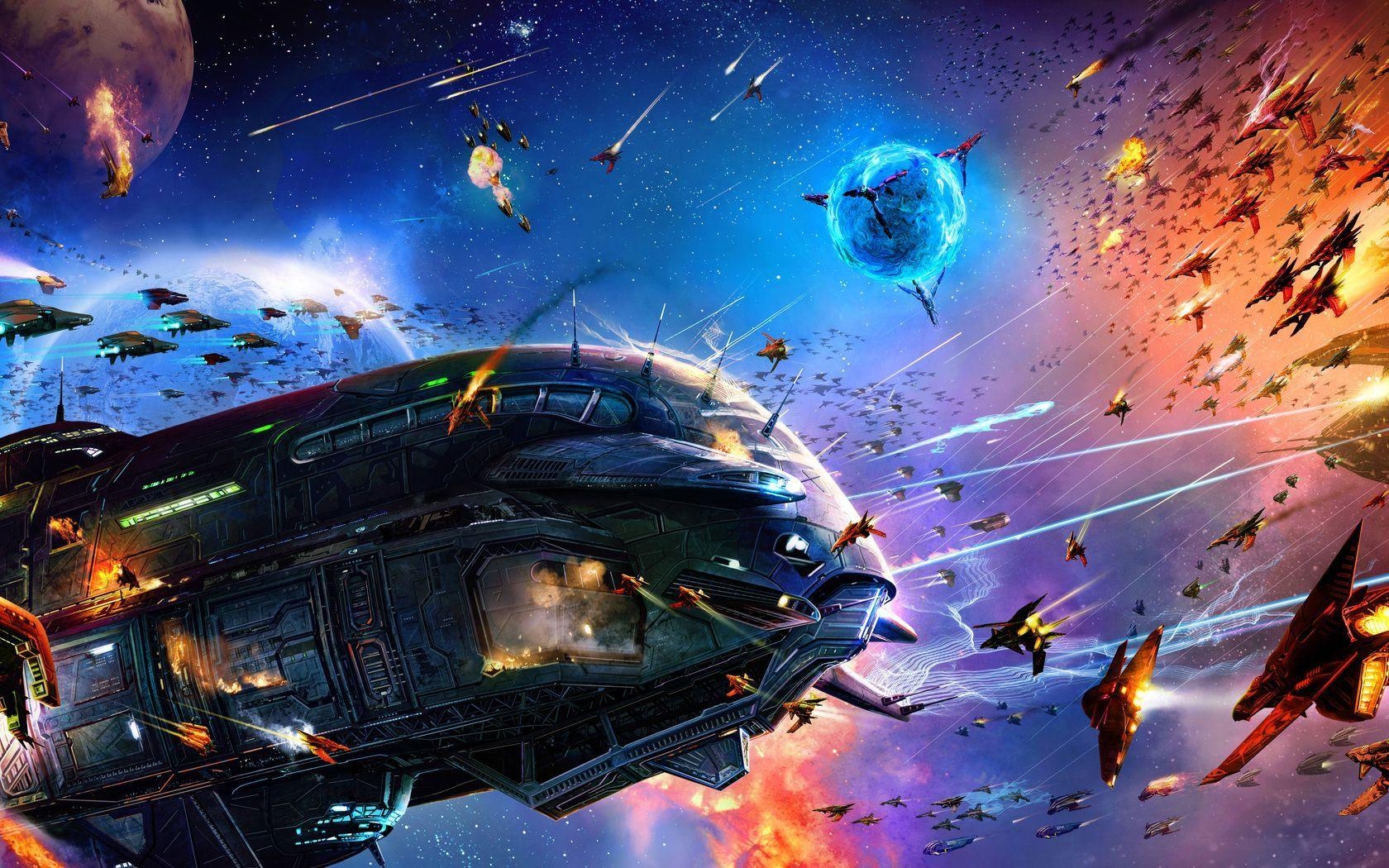 1680x1050 download space battle wallpaper which is under the space wallpaper, Desktop