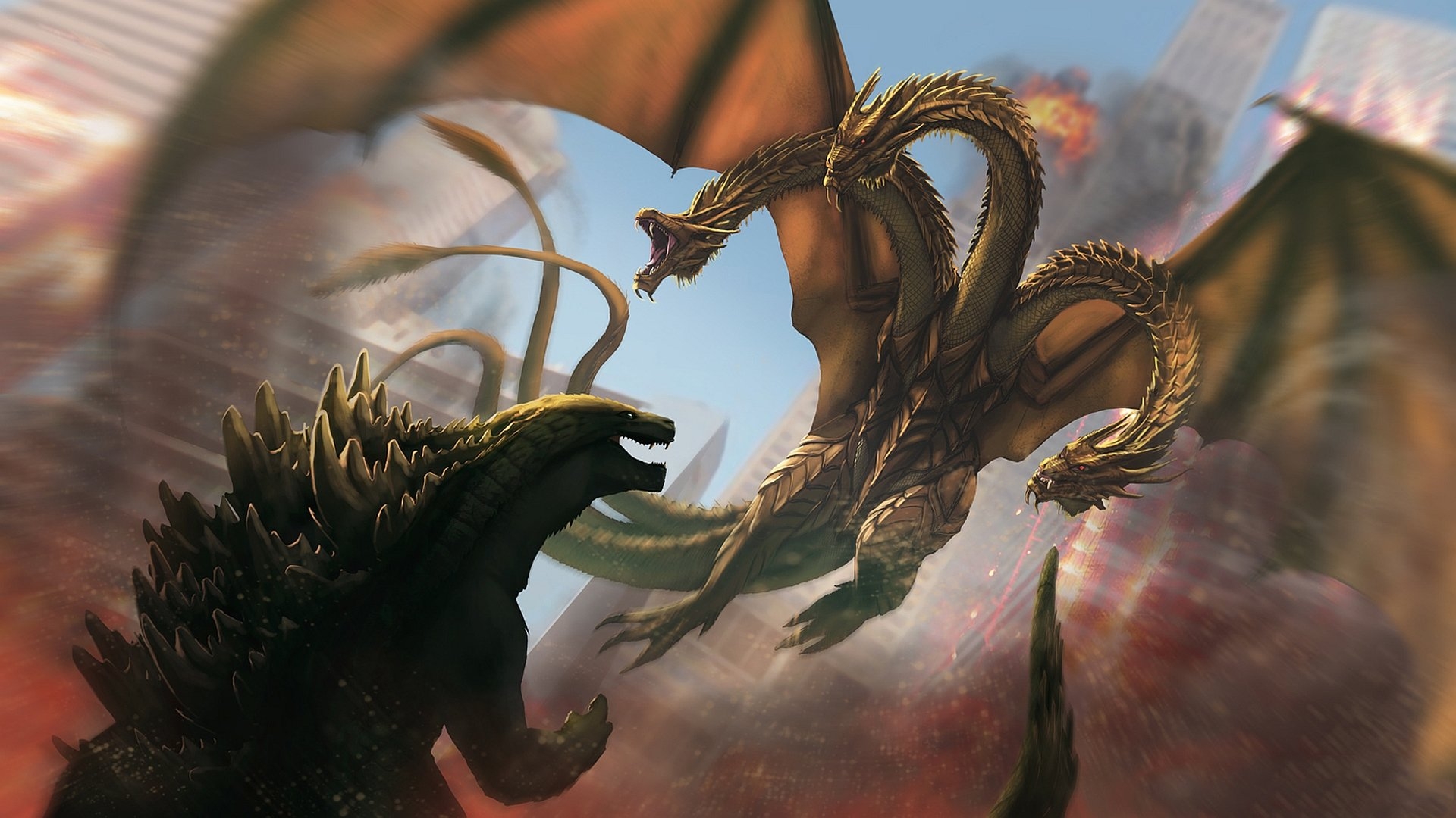 1920x1080 Godzilla Vs. King Ghidorah Wallpaper. Lion, Desktop