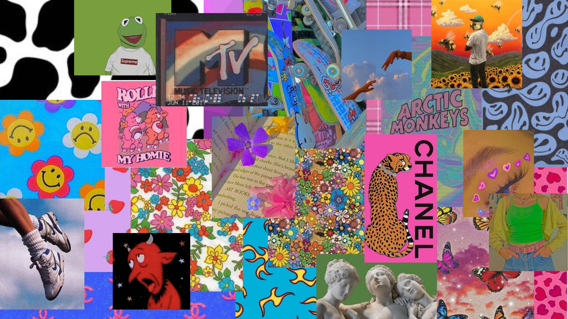 1920x1080 Download Indie Aesthetic Laptop Y2k Collage Wallpaper, Desktop