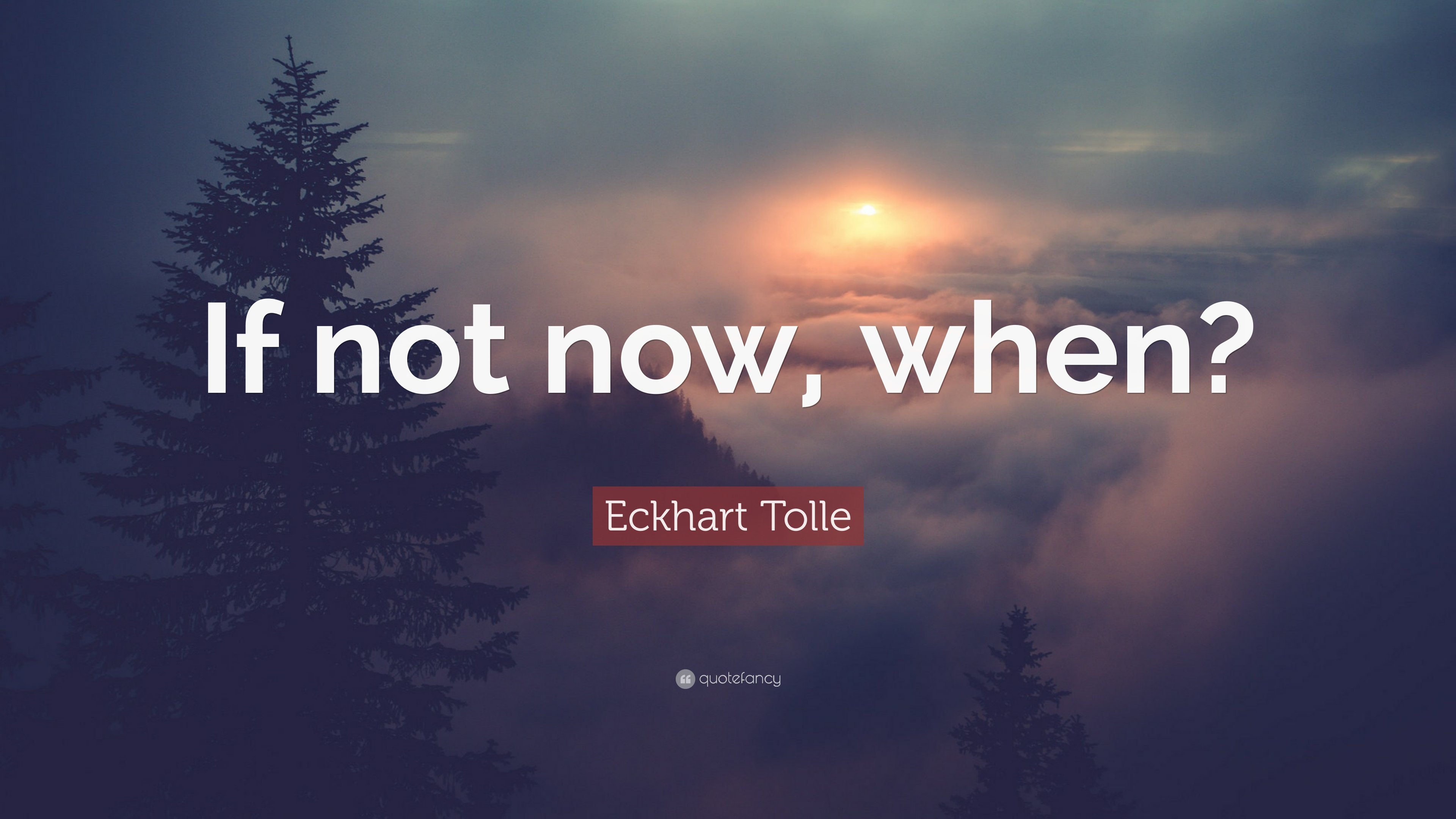 3840x2160 Eckhart Tolle Quote: “If not now, when?”, Desktop