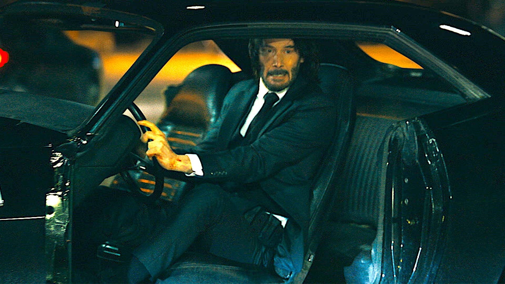 1920x1080 Intense Car Chase from John Wick: Chapter 4 with Keanu Reeves, Desktop