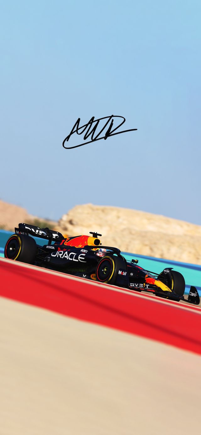 640x1390 Max Verstappen Bahrain Testing. Phone Wallpaper and without logos, Phone