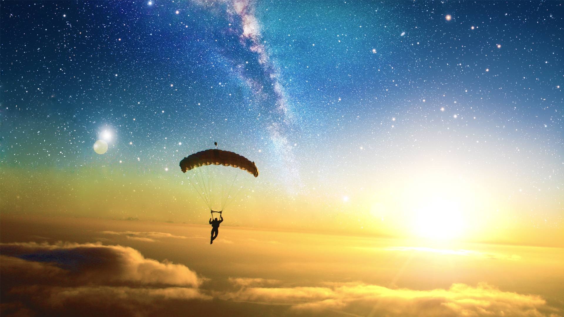 1920x1080 Sunset Parachute [], Desktop
