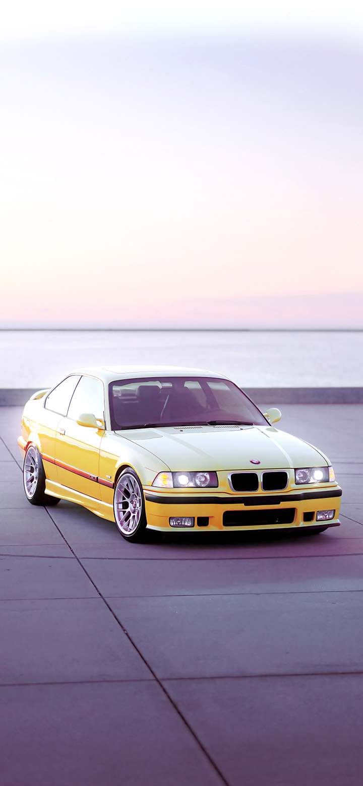 720x1560 Aesthetic Bmw Parked Near The Sea 4K Phone Wallpaper, Phone