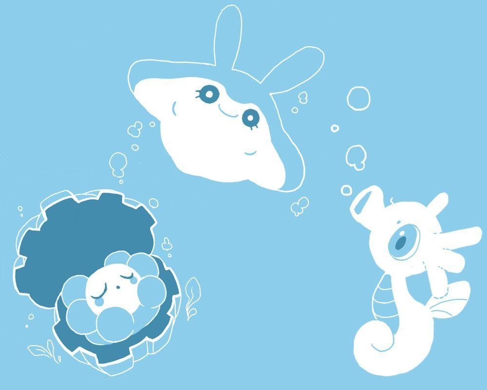 1000x800 Clampearl, Mantyke, Horsea. mantyke and mantine. Pokémon, Desktop