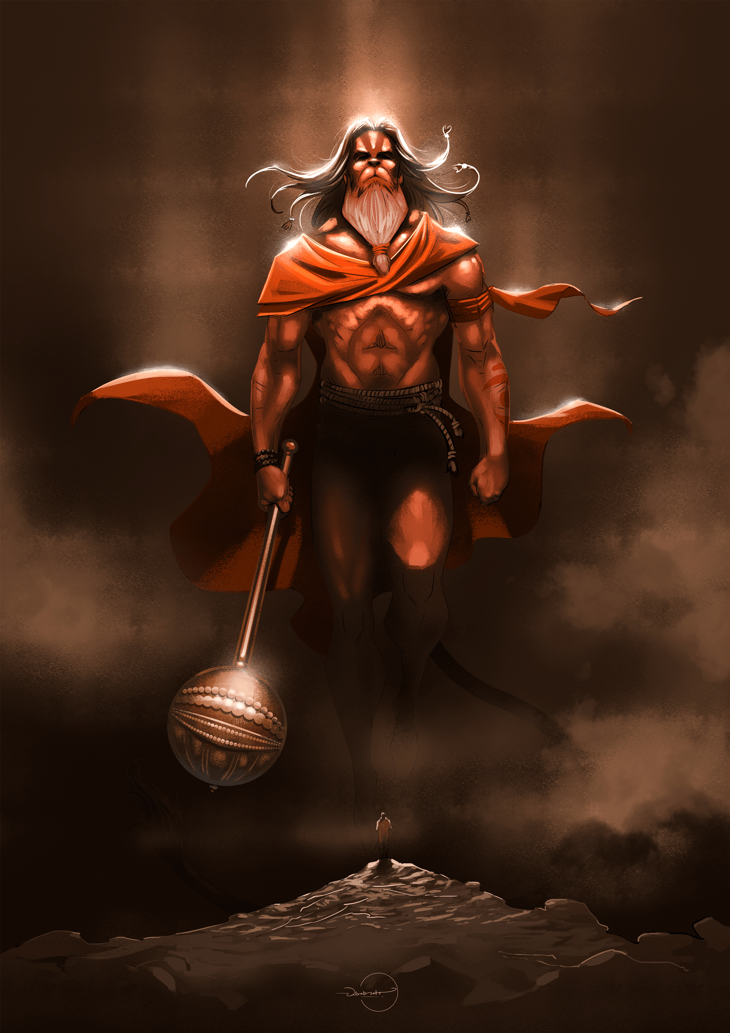 2480x3510 This is my take on Hanuman, hindu God of Strength, Phone