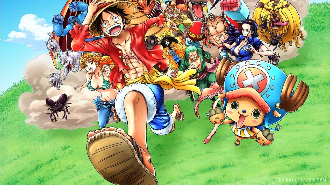 1370x770 one piece wallpaper hd, anime, graphic design, fictional character, cg artwork, illustration, Desktop