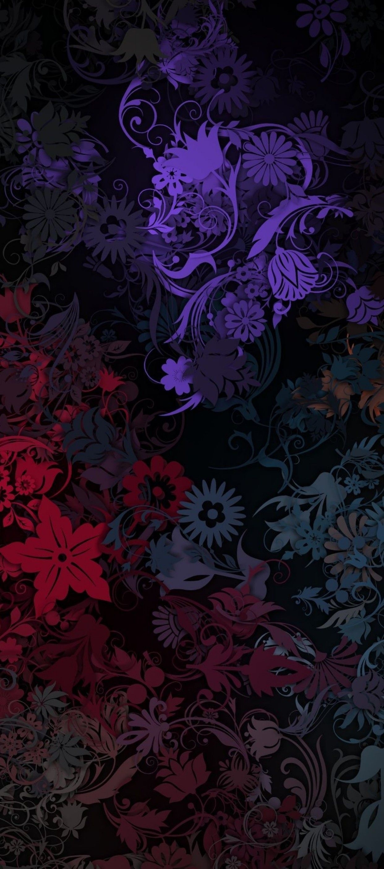 1250x2810 vintage flower wallpaper purple Elegant iOS 11 iPhone X black purple pink floral simple. Vintage flowers wallpaper, Live wallpaper iphone Live wallpaper iphone, Phone