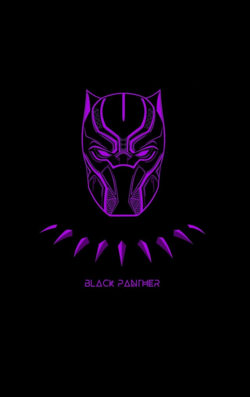 840x1340 Download Black Panther, minimal, superhero, artwork wallpaper, Phone