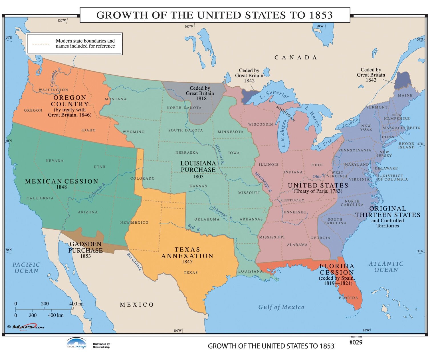 1500x1250 Universal Map U.S. History Wall Maps of U.S. to 1853, Desktop