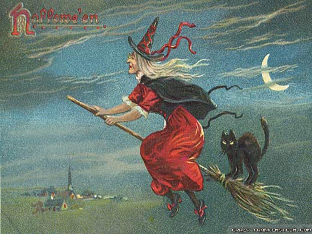 1030x770 Vintage Halloween Witch Wallpaper, Desktop