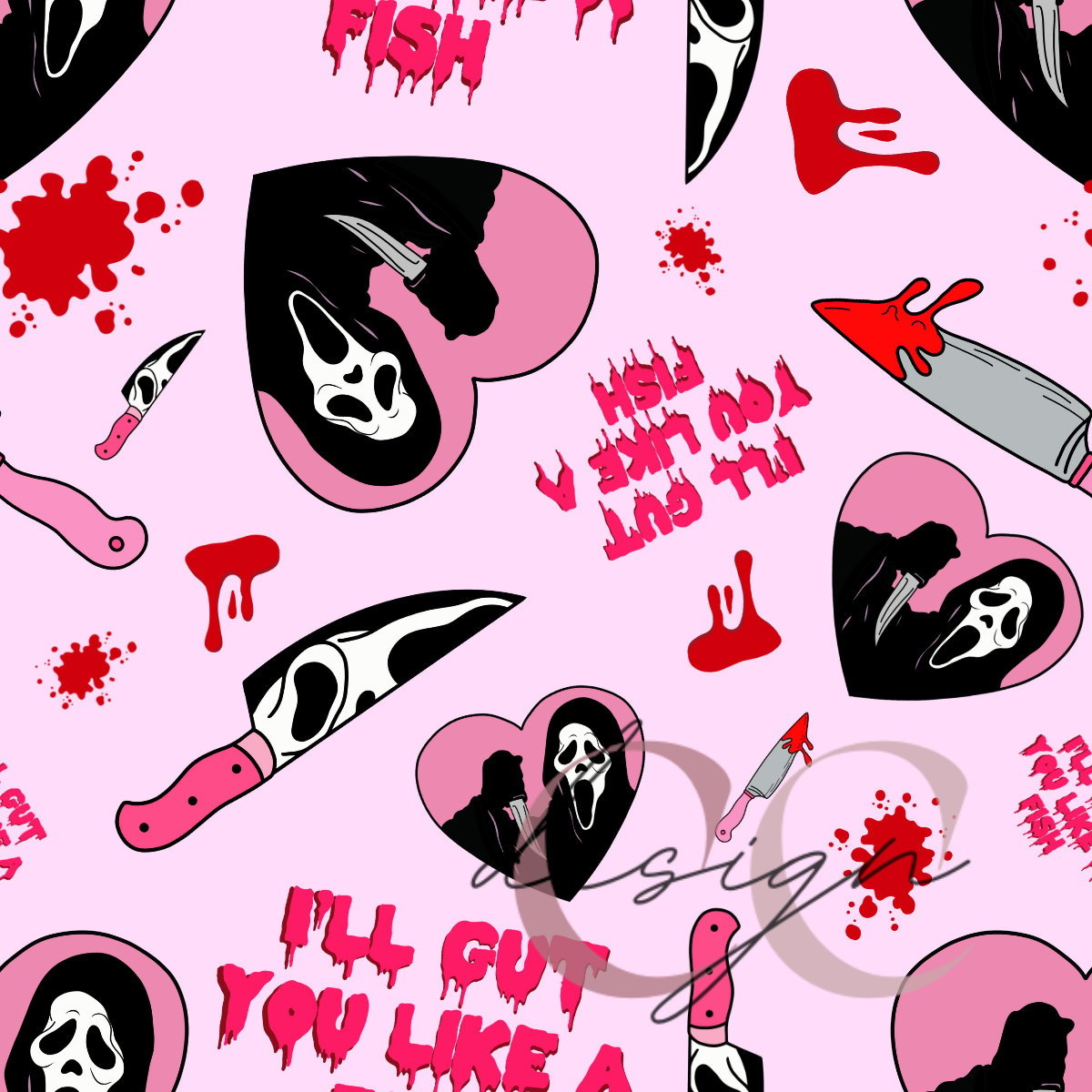 1200x1200 Horror Halloween Seamless File Scream Pink, Phone