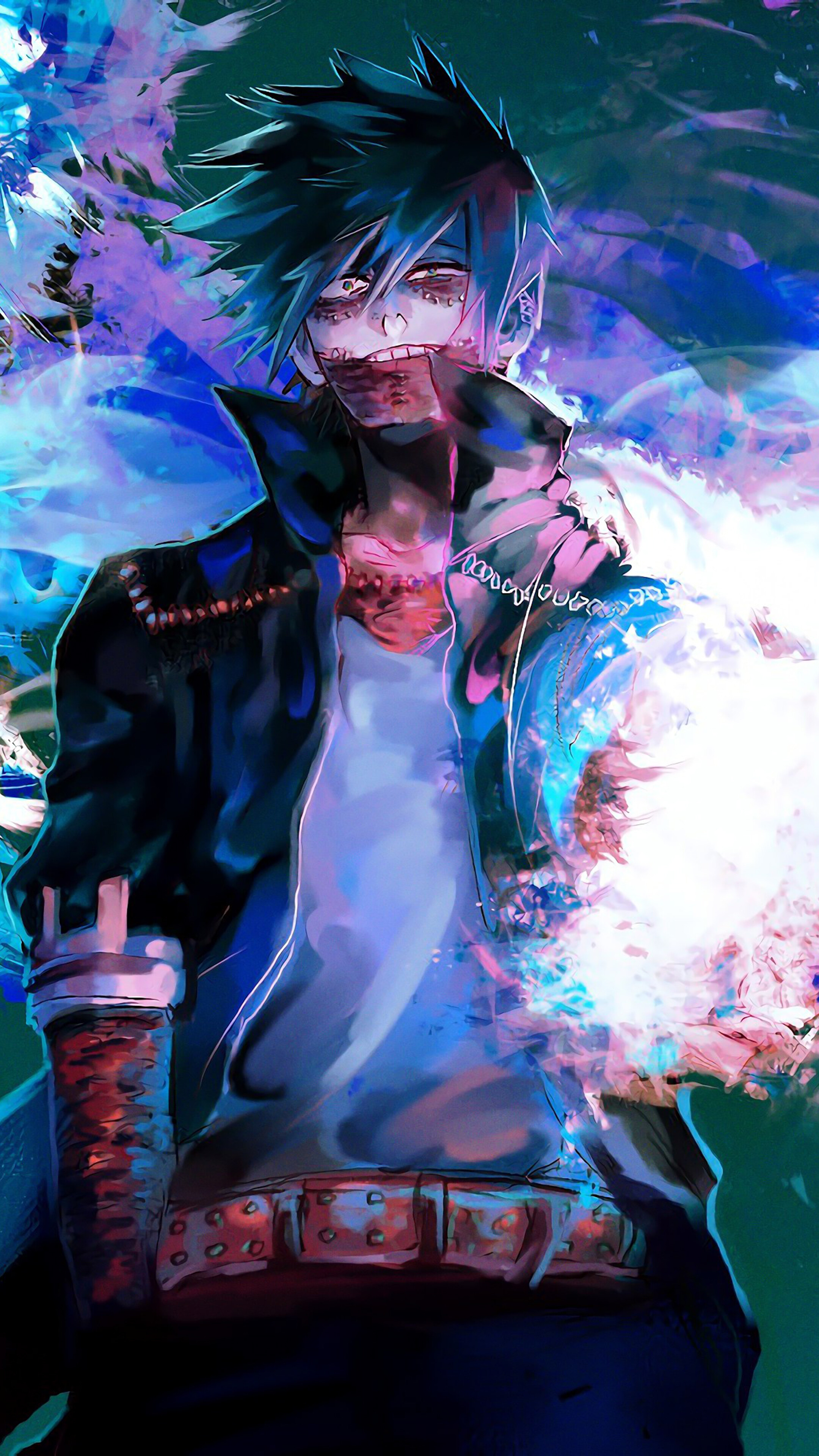 2160x3840 Dabi, (My Hero Academia), Blue Flames, 4k Gallery HD Wallpaper, Phone