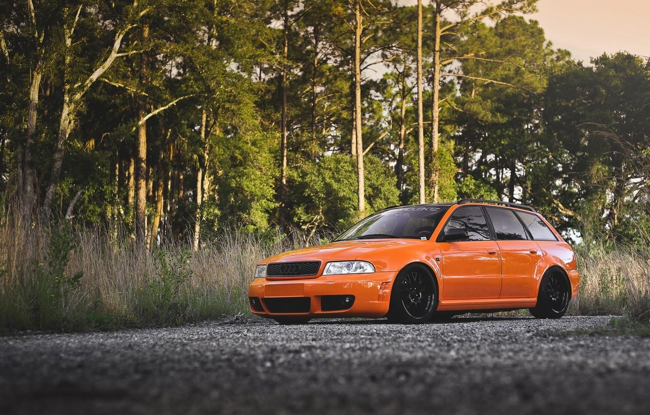 1340x850 Wallpaper forest, trees, Audi, tuning, universal, audi rs4 image, Desktop