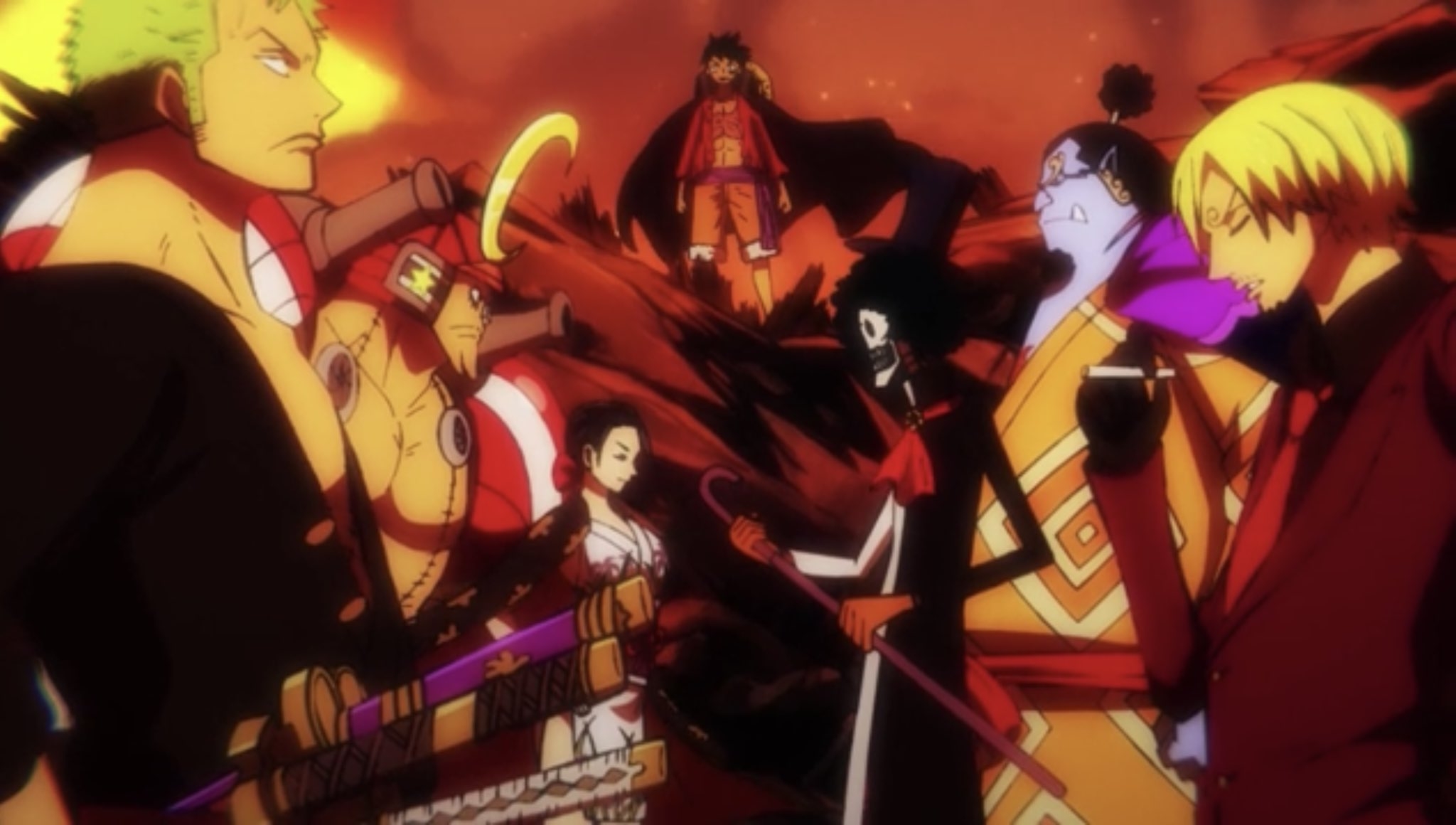 2050x1160 Toei Animation first barrier is broken. The charge onto Onigashima finally begins. (via episode 982) #OnePiece, Desktop