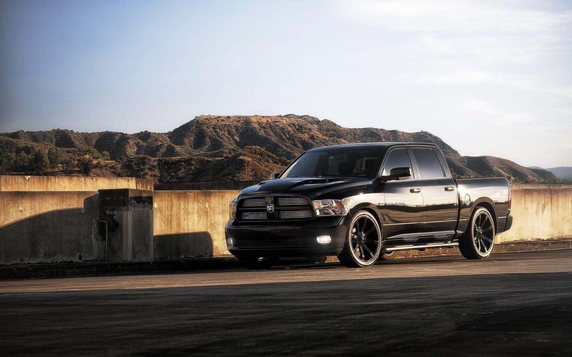 1920x1200 Black cars trucks dodge dodge ram pickup trucks dodge ram 1500, Desktop