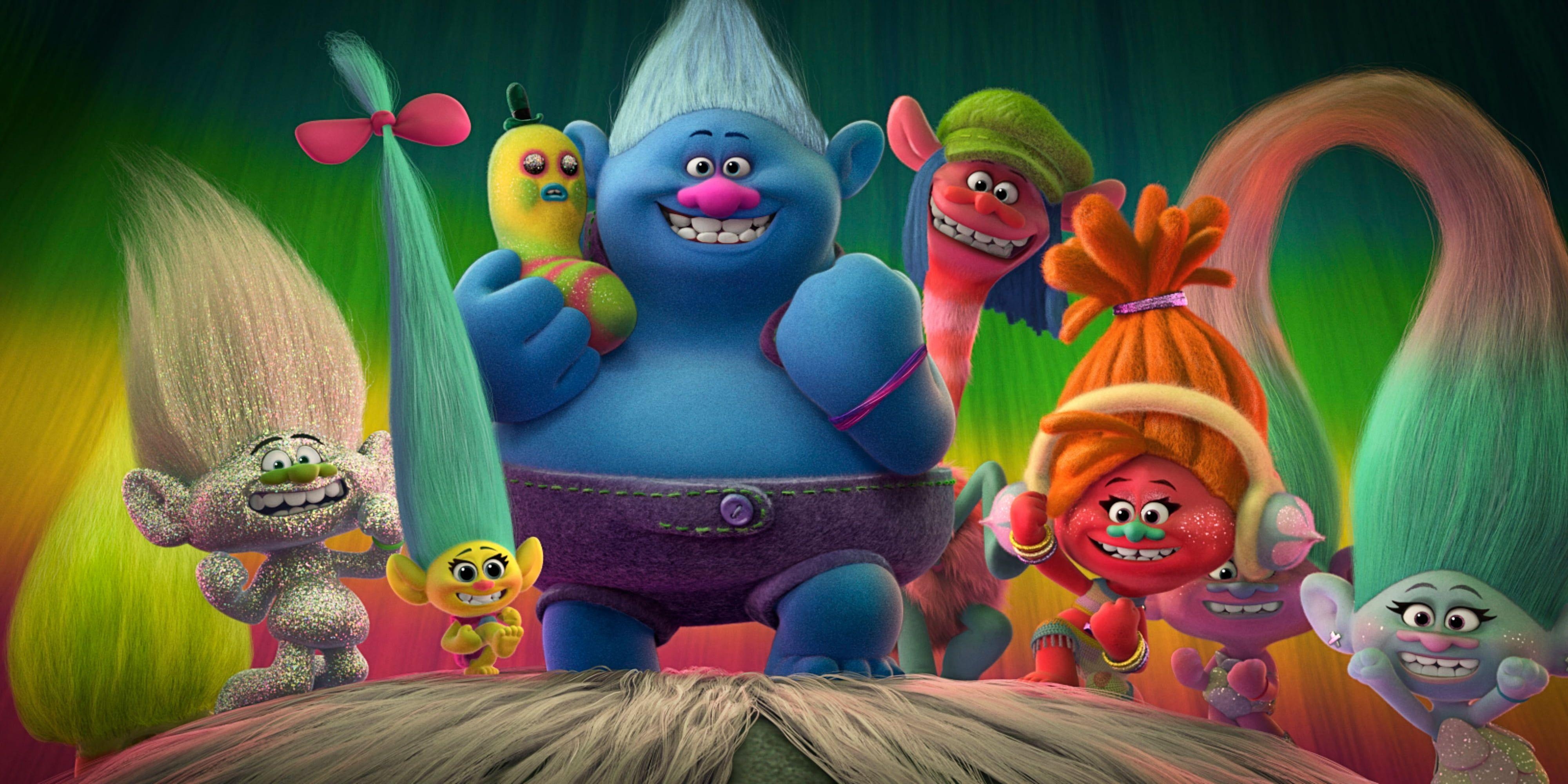 4000x2000 Trolls characters HD wallpaper, Dual Screen