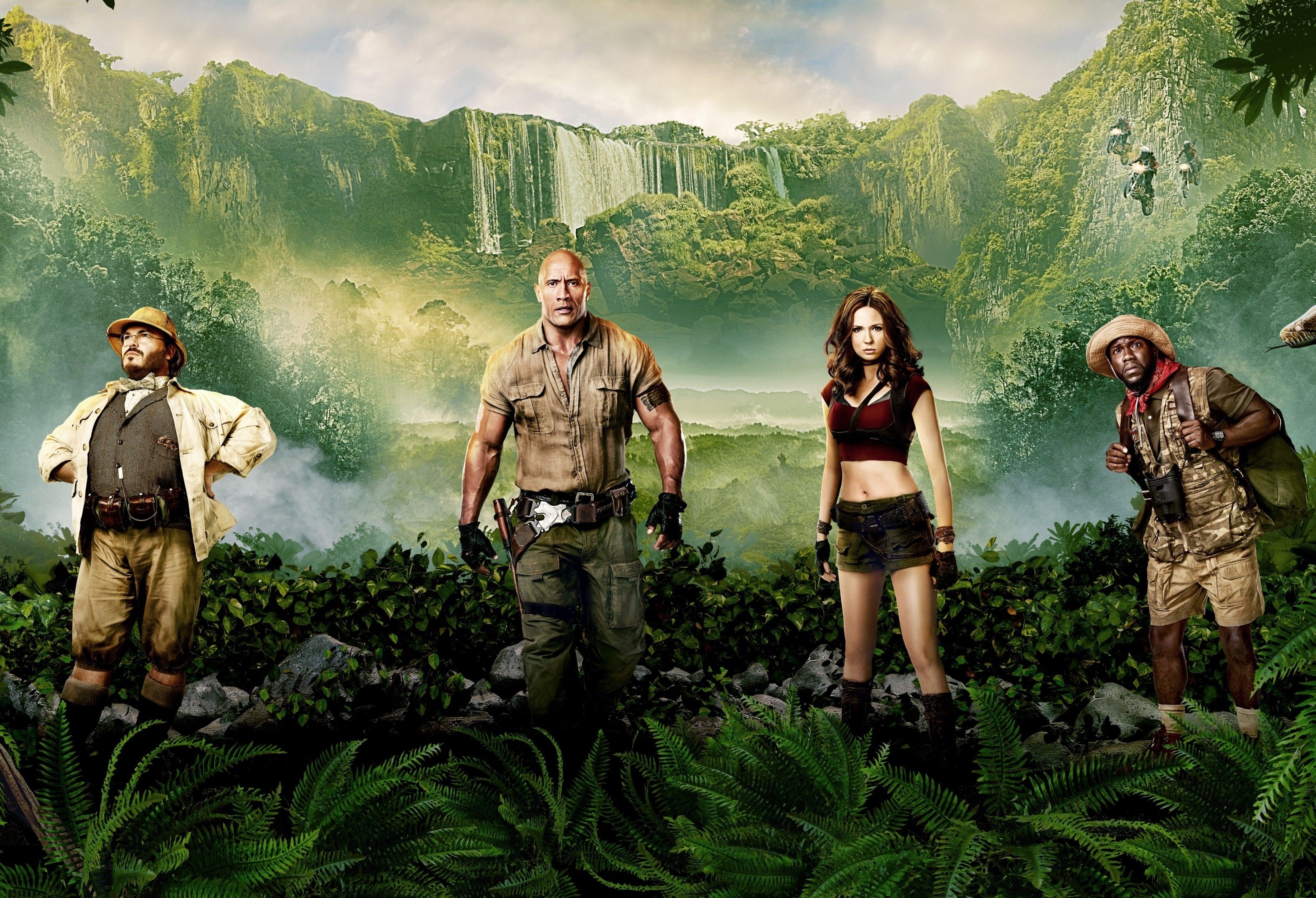 3150x2150 Download  Jumanji: Welcome To The Jungle, Karen Gillan, Dwayne Johnson, Kevin Hart, Jack Black Wallpaper, Desktop