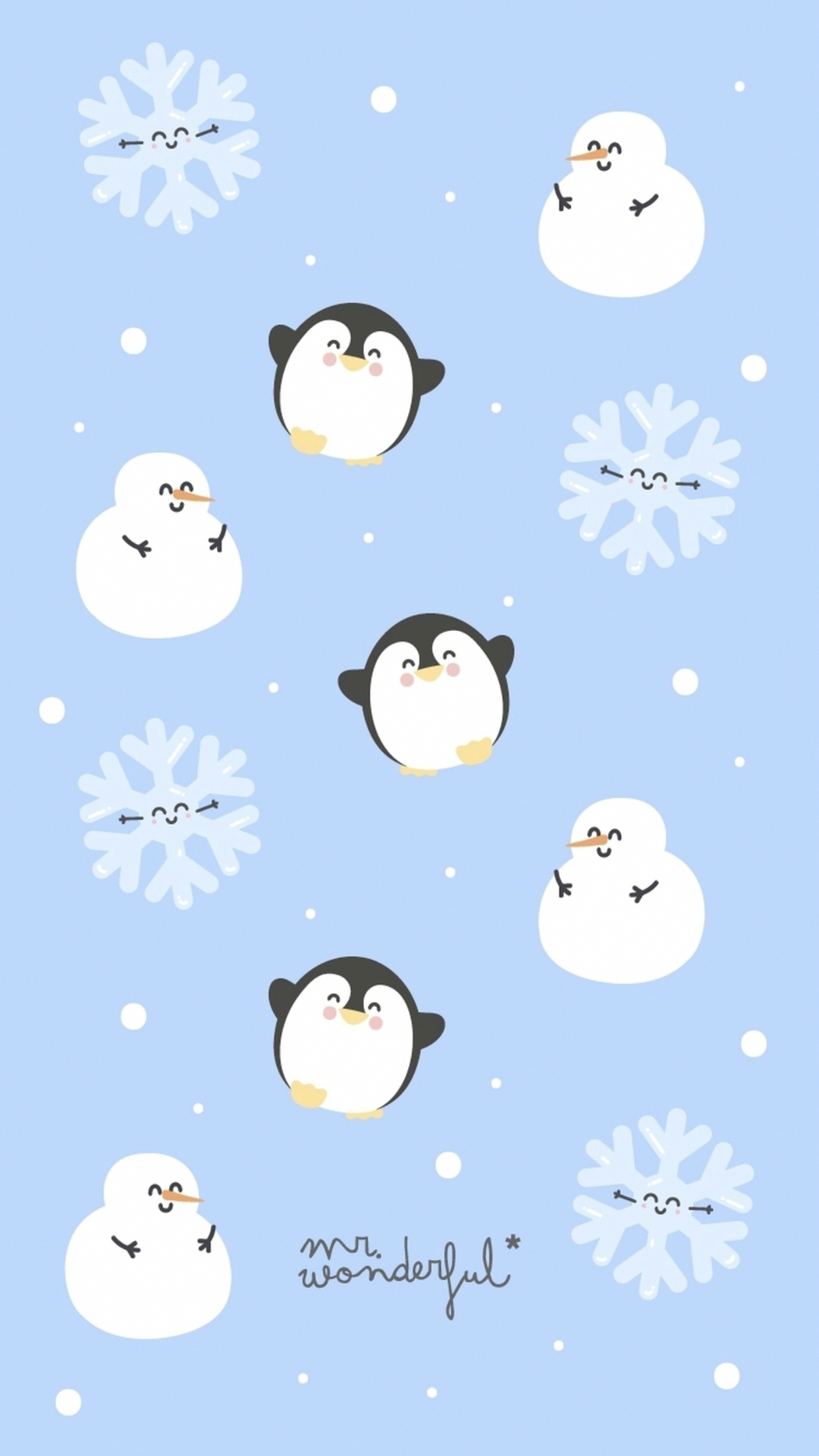 1250x2210 Cute Christmas Penguin Wallpaper, Phone