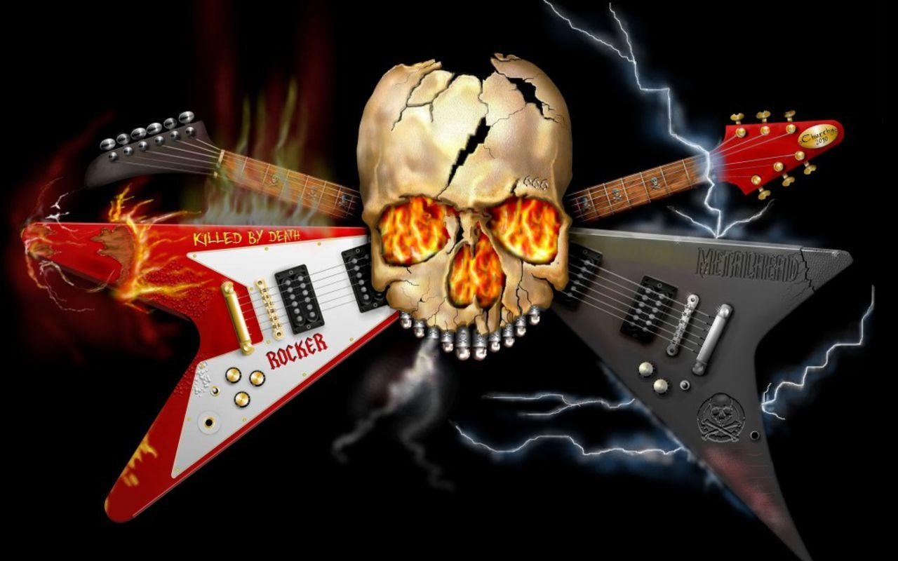 1280x800 skeleton with guitar image. Music Heavy Metal Metal, Desktop