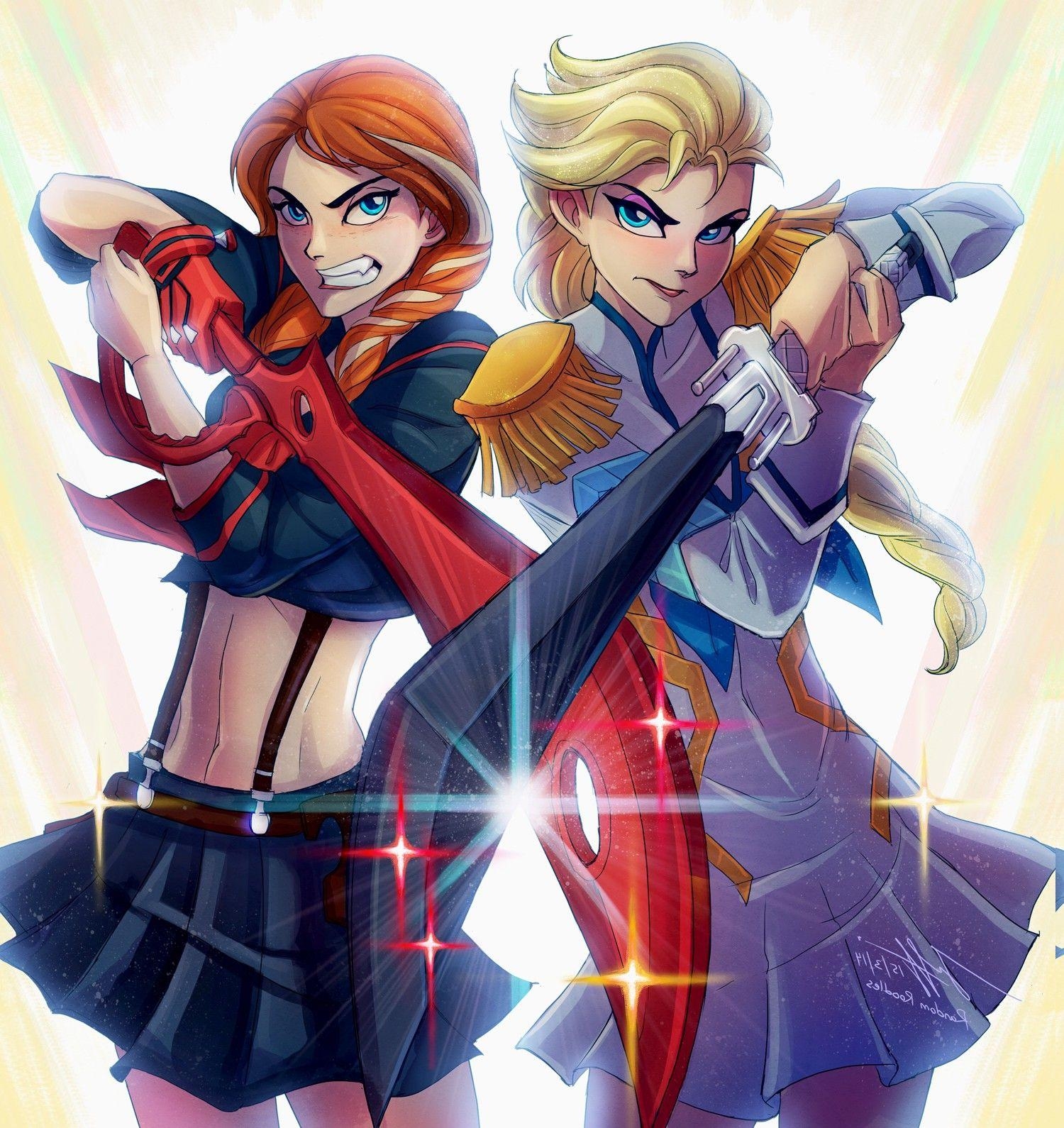 1500x1590 Kill La Kill, Frozen (movie), Crossover, Princess Elsa, Princess, Phone