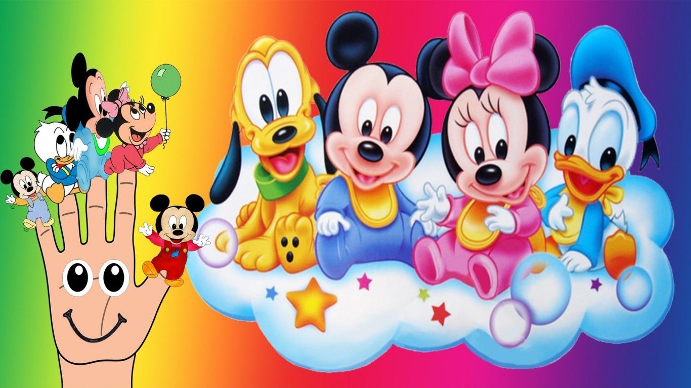 1370x770 Adorable Baby, Mickey Mouse, Pluto, Minnie Donald Duck Desktop Wallpaper HD, Wallpaper13.com, Desktop