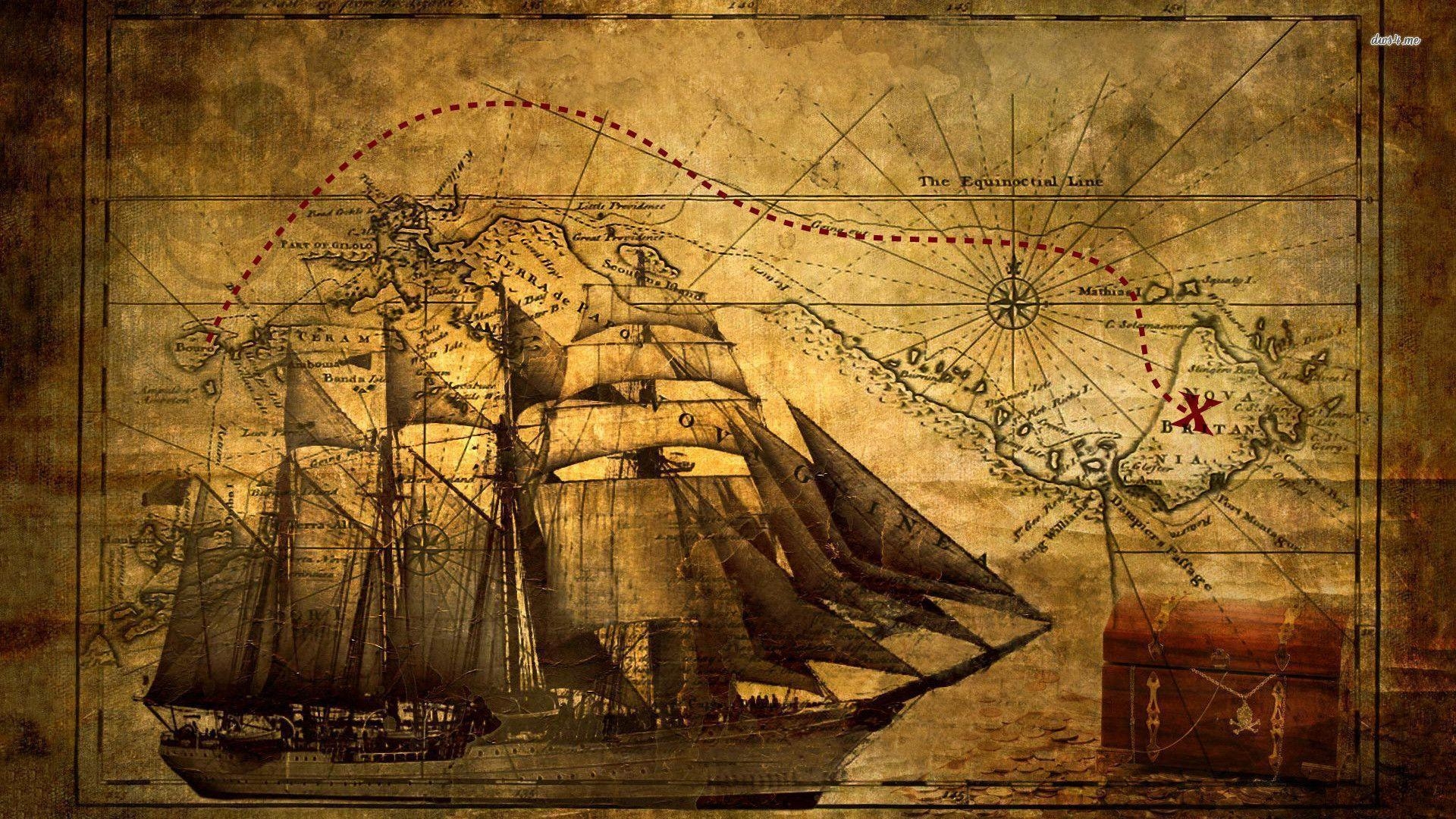 1920x1080 Old ship with map wallpaper Art wallpaper - #, Desktop