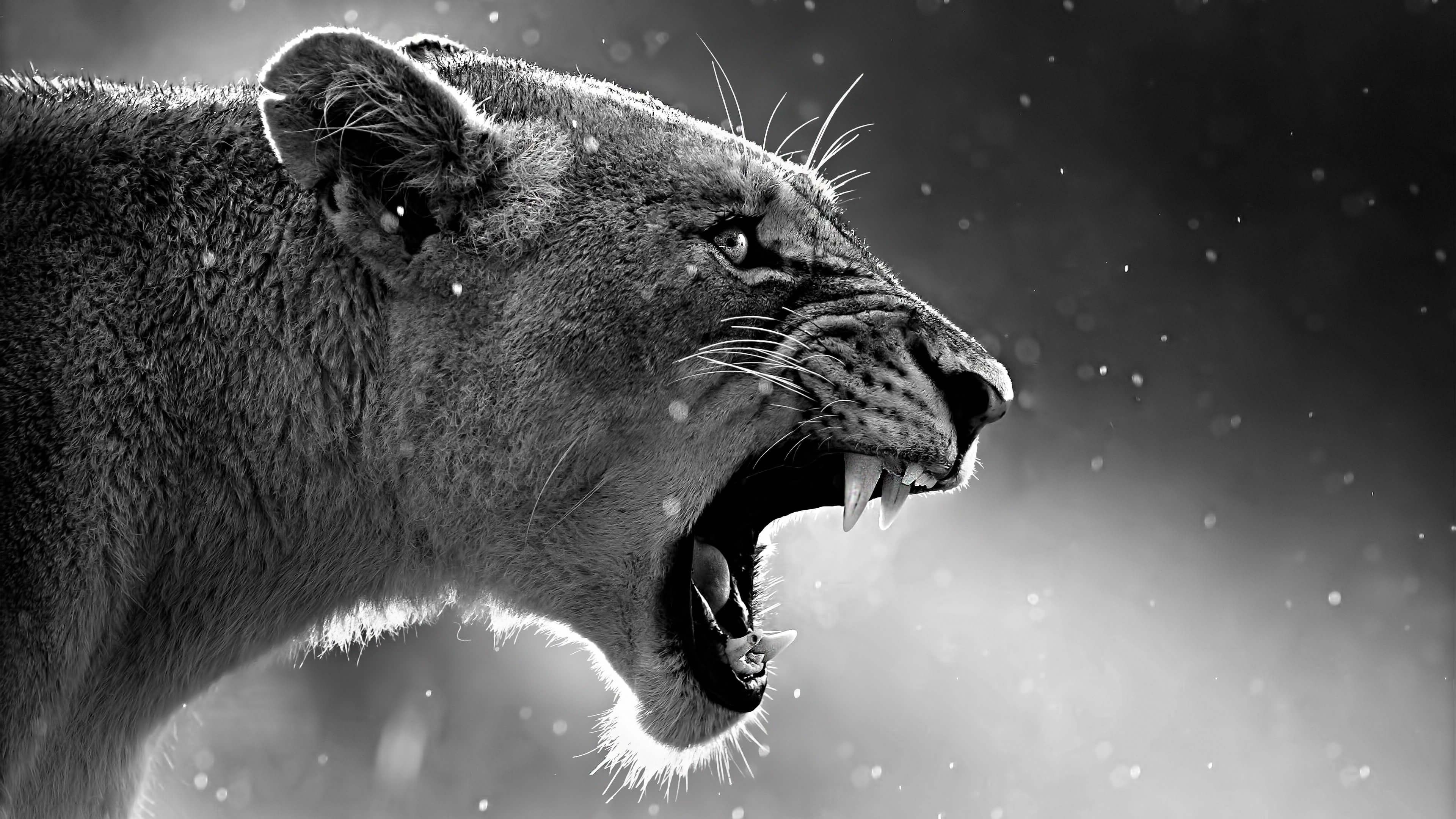 3840x2160 Lion Roaring, HD Animals, 4k Wallpaper, Image, Background, Photo and Picture, Desktop