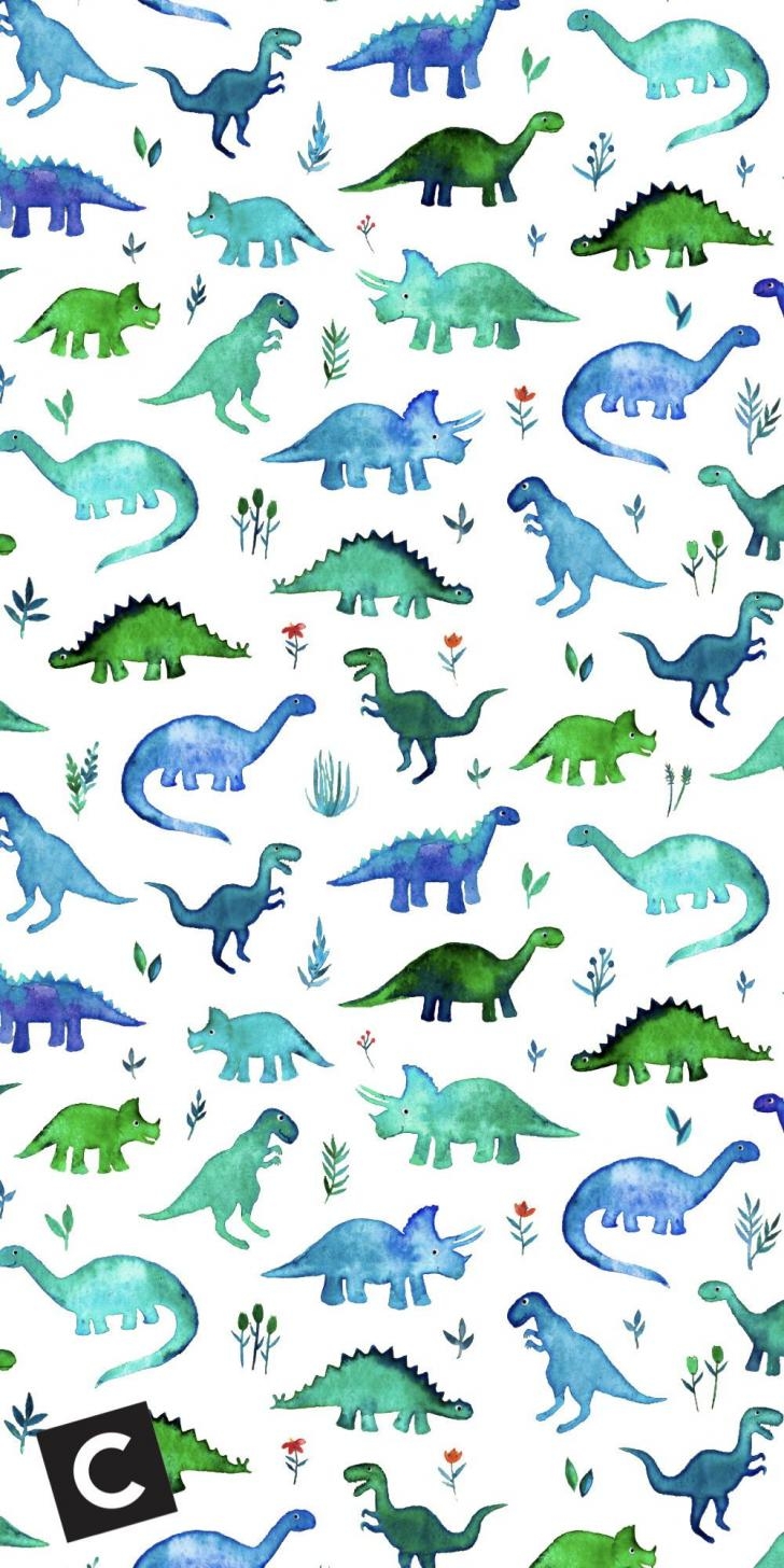 730x1460 Wallpaper HD: Little, Dinosaur, Aesthetic, Drawing, Wallpaper, Wallpaper, Phone