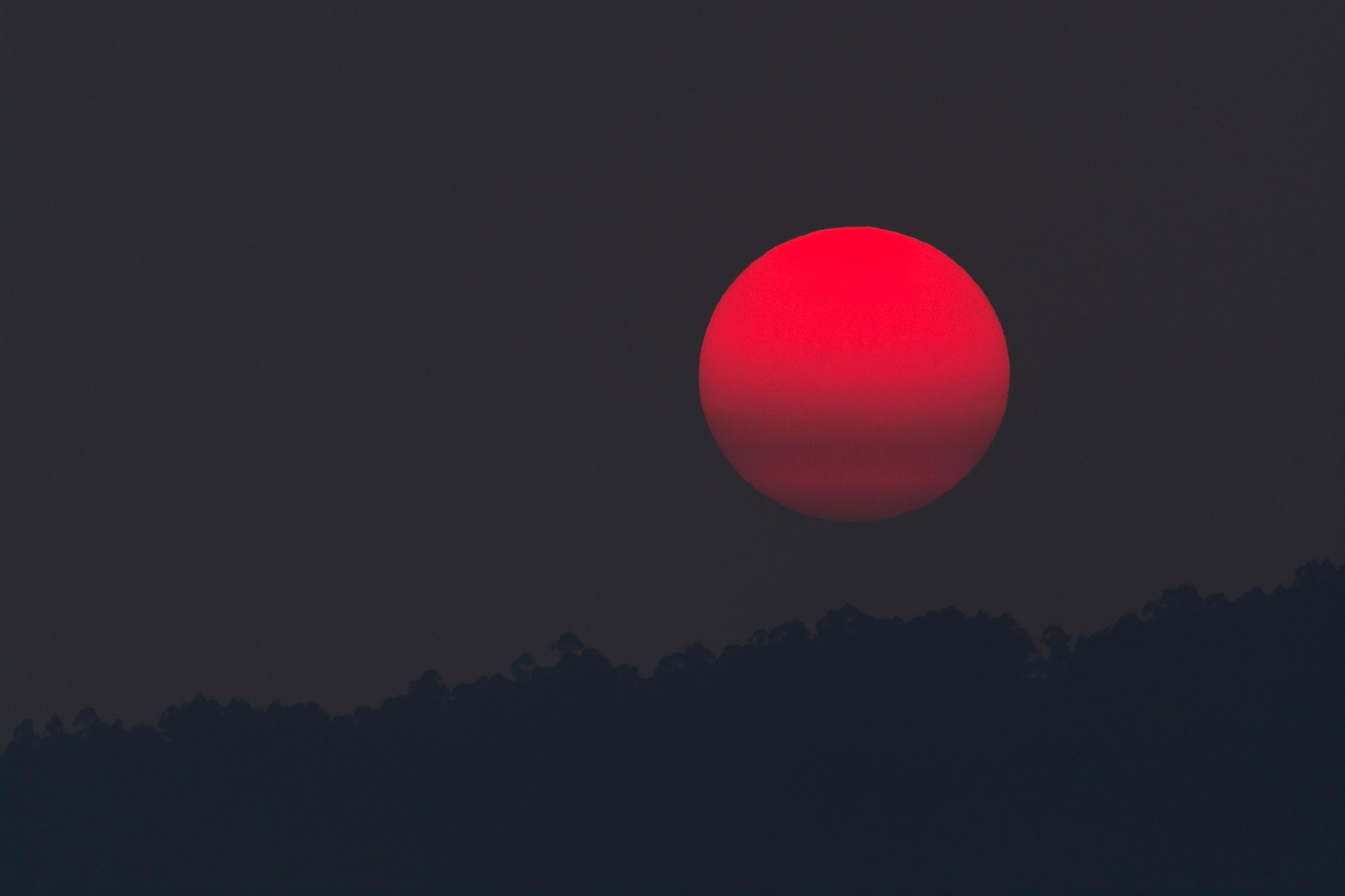 6000x4000 Wallpaper Red Moon, Full moon, Sunset, 4K, Nature, Desktop