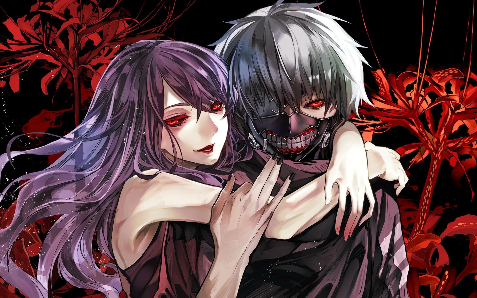 1920x1200 HD wallpaper: Anime, Tokyo Ghoul, Ken Kaneki, Rize Kamishiro, Desktop