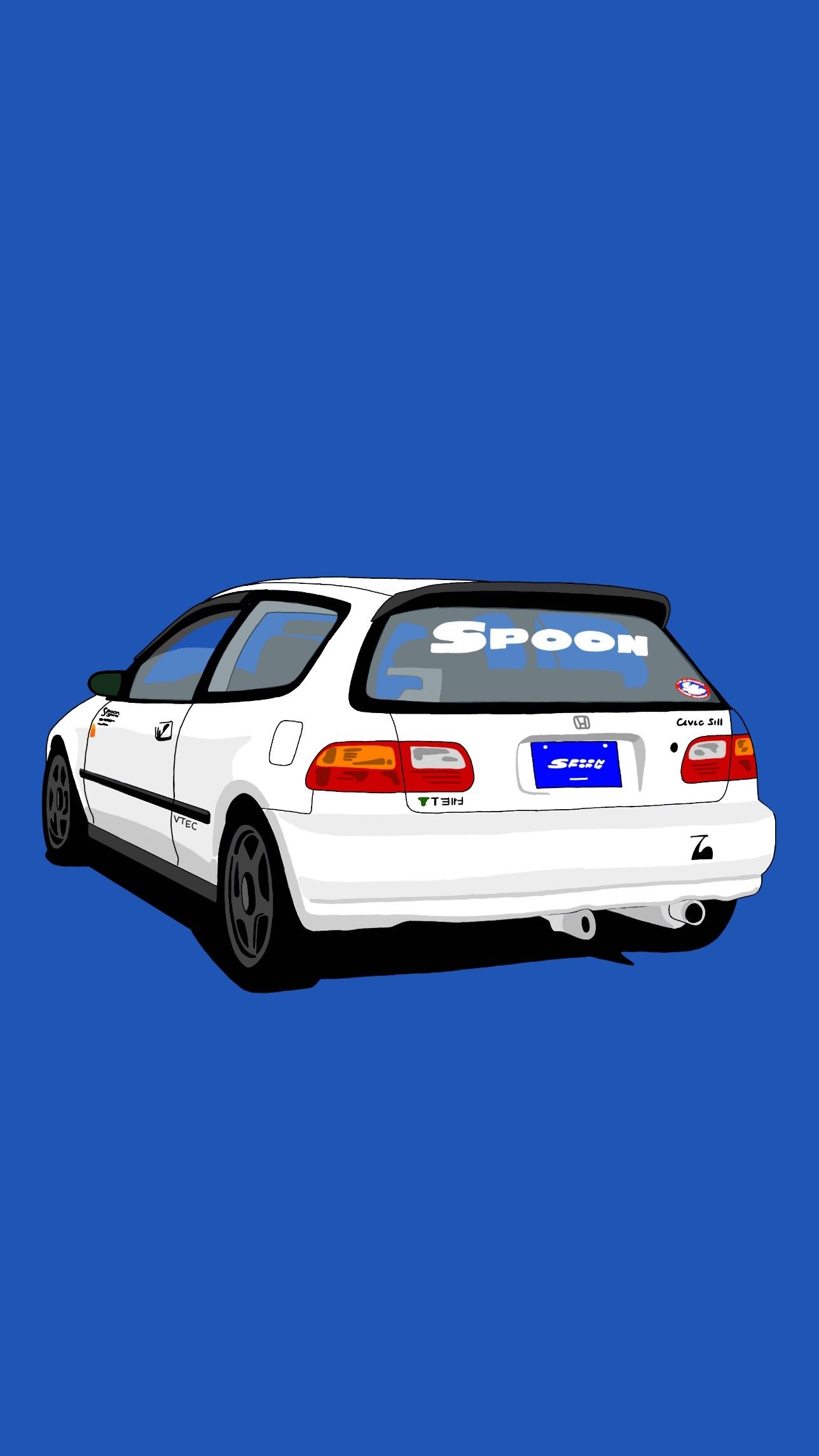 1290x2290 Honda civic car, Phone