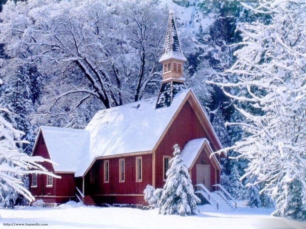 1030x770 churches winter scenes. Free church in winter Wallpaper, Desktop