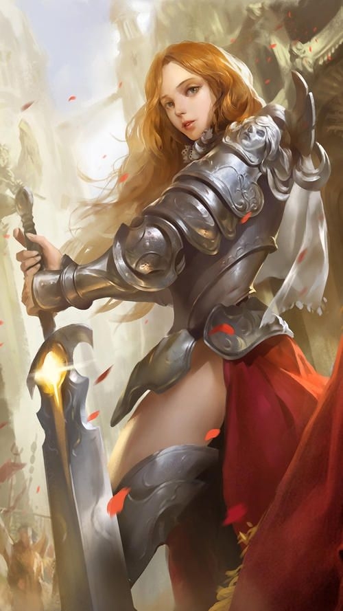 500x890 Female warrior wallpaper HD, Phone