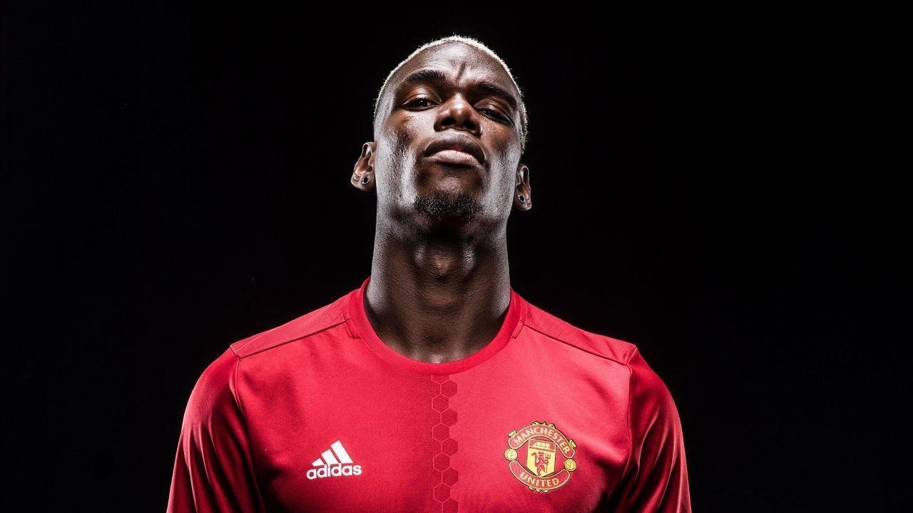 1280x720 Gallery: Paul Pogba in Manchester United kit Manchester, Desktop