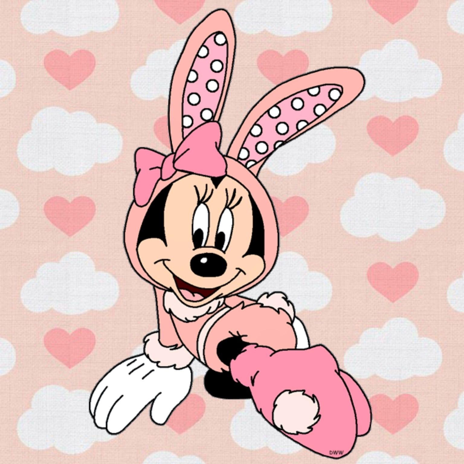 1540x1540 Minnie dressed as an Easter Bunny. Mickey mouse art, Phone