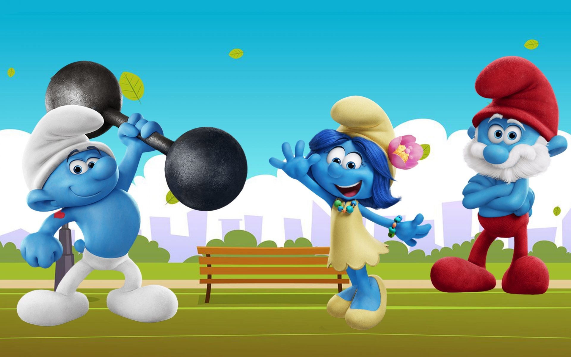 1920x1200 The Smurfs Hefty Smurfs Smurfette And Papa Smurf Wallpaper HD For Deskx2160, Wallpaper13.com, Desktop