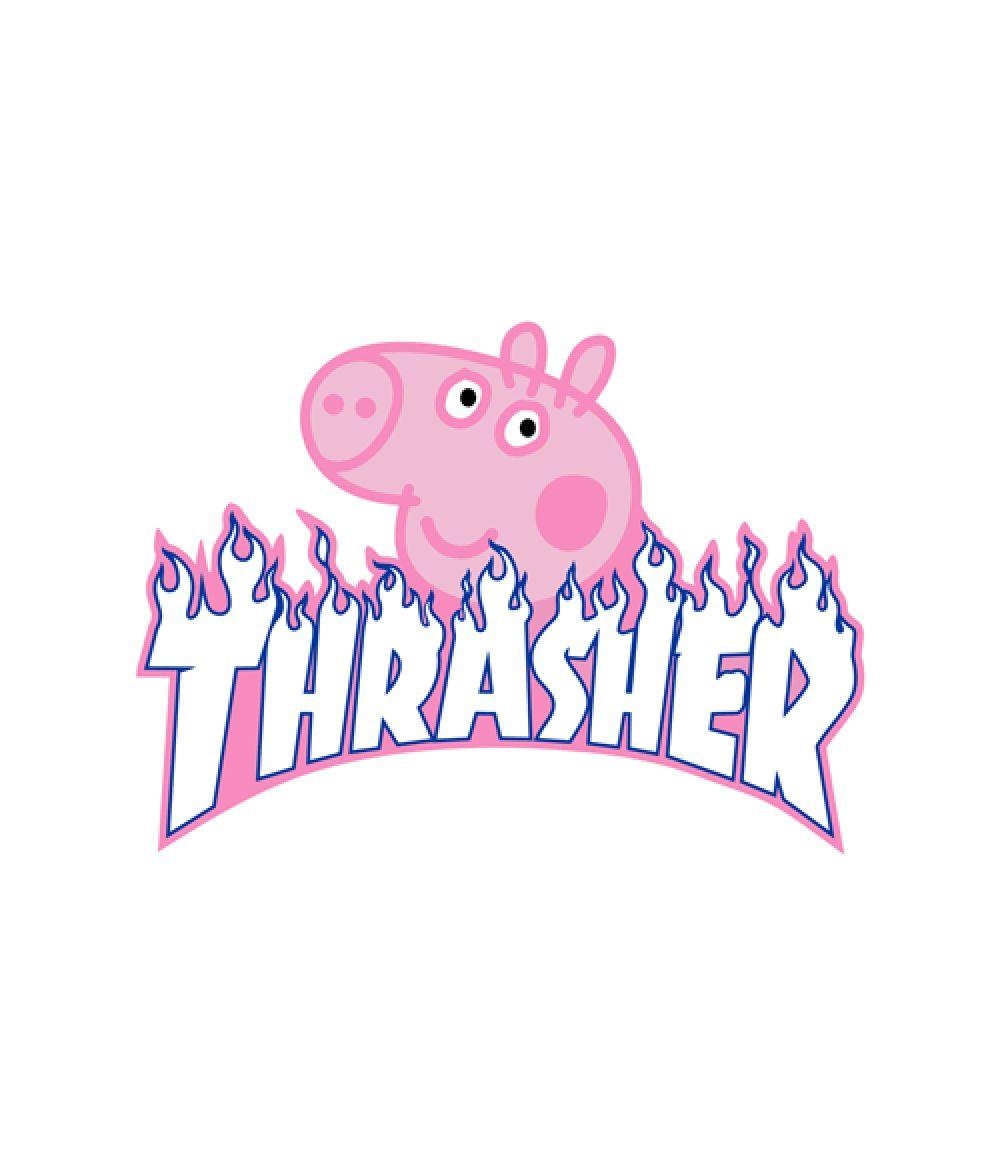 1000x1180 Peppa Pig X Thrasher Parody T Shirt For Men Women Size XS, S, M, L, XL, Phone