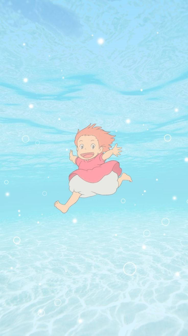 740x1320 Download Ponyo In Crystal Blue Waters Wallpaper, Phone