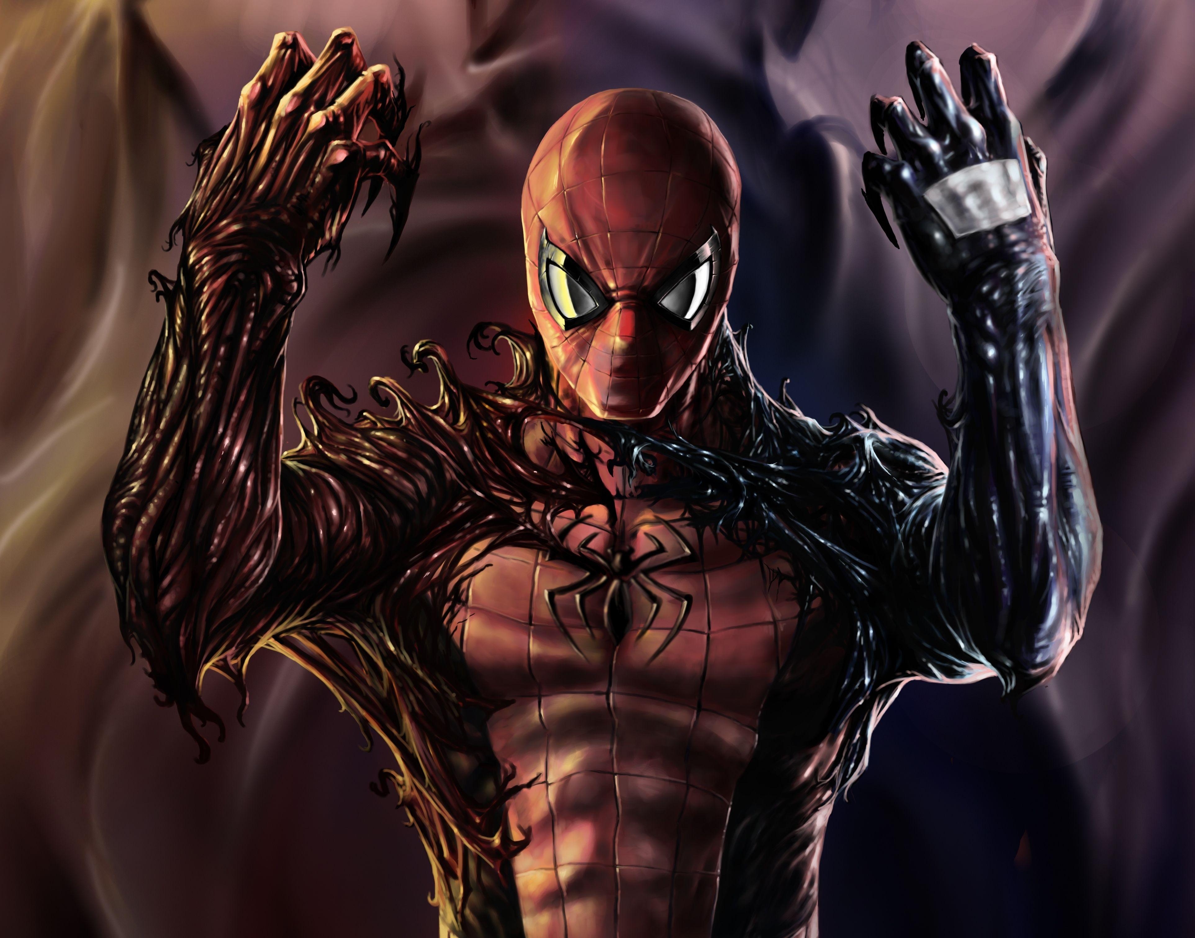 3850x3030 Carnage Venom Spiderman Artwork, HD Superheroes, 4k Wallpaper, Desktop