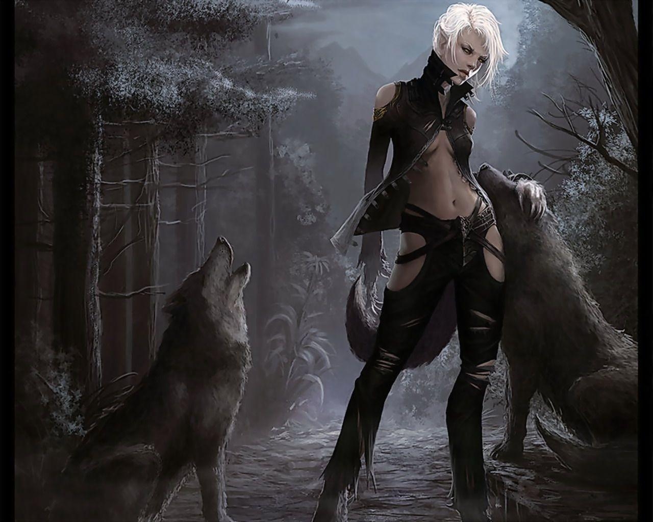 1280x1030 Girl Wolf Trainer wallpaper from Werewolf wallpaper. Wolf Tracks, Desktop