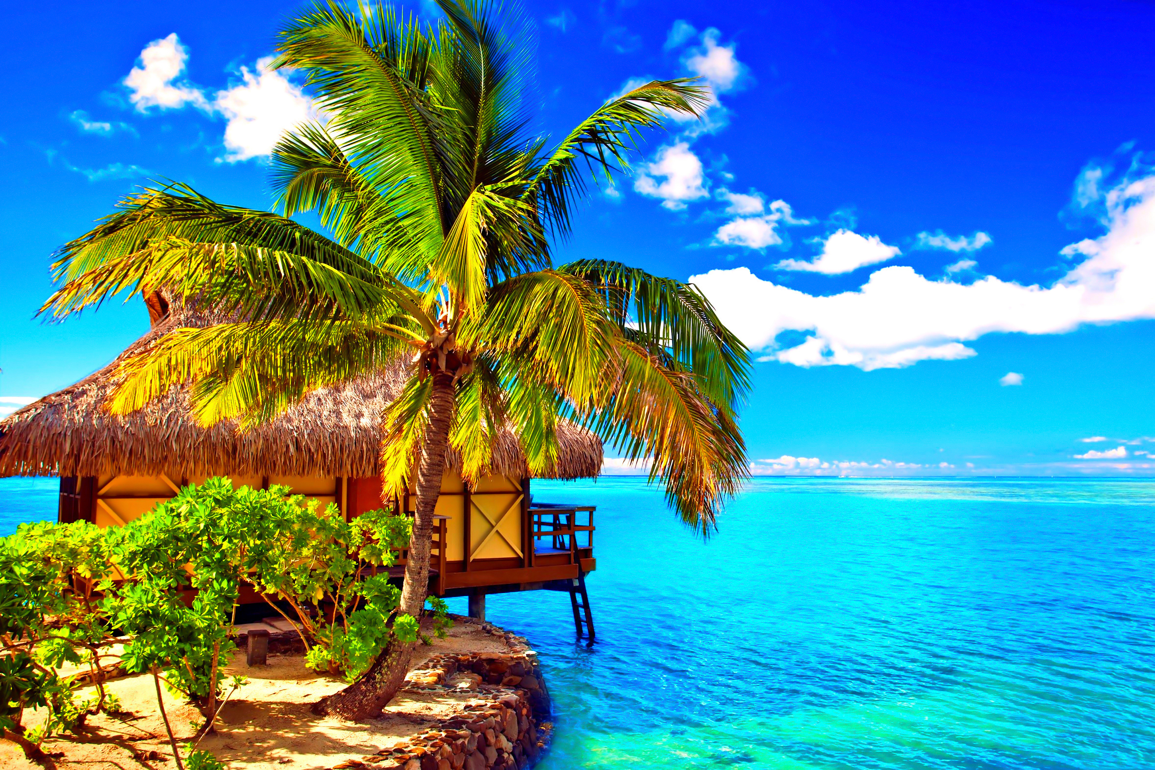 2360x1580 Tropical Beach Bungalow, Desktop