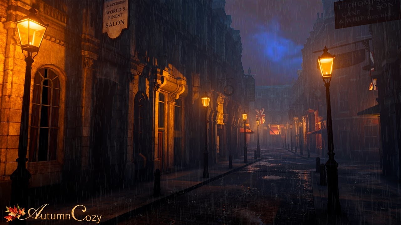 1280x720 7) VICTORIAN AMBIENCE: Victorian London Thunderstorm (Horses, Bells, Walking on Cobblestone). Your guest. Victorian london, Ambience, Dark fantasy art, Desktop