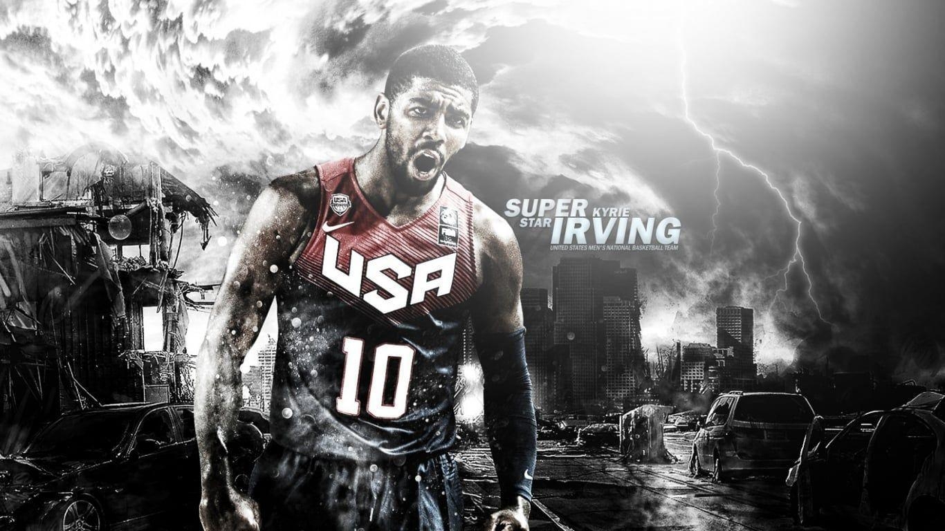 1370x770 Kyrie Irving wallpaper HD Logo, Cleveland, Cavs, basketball, Desktop