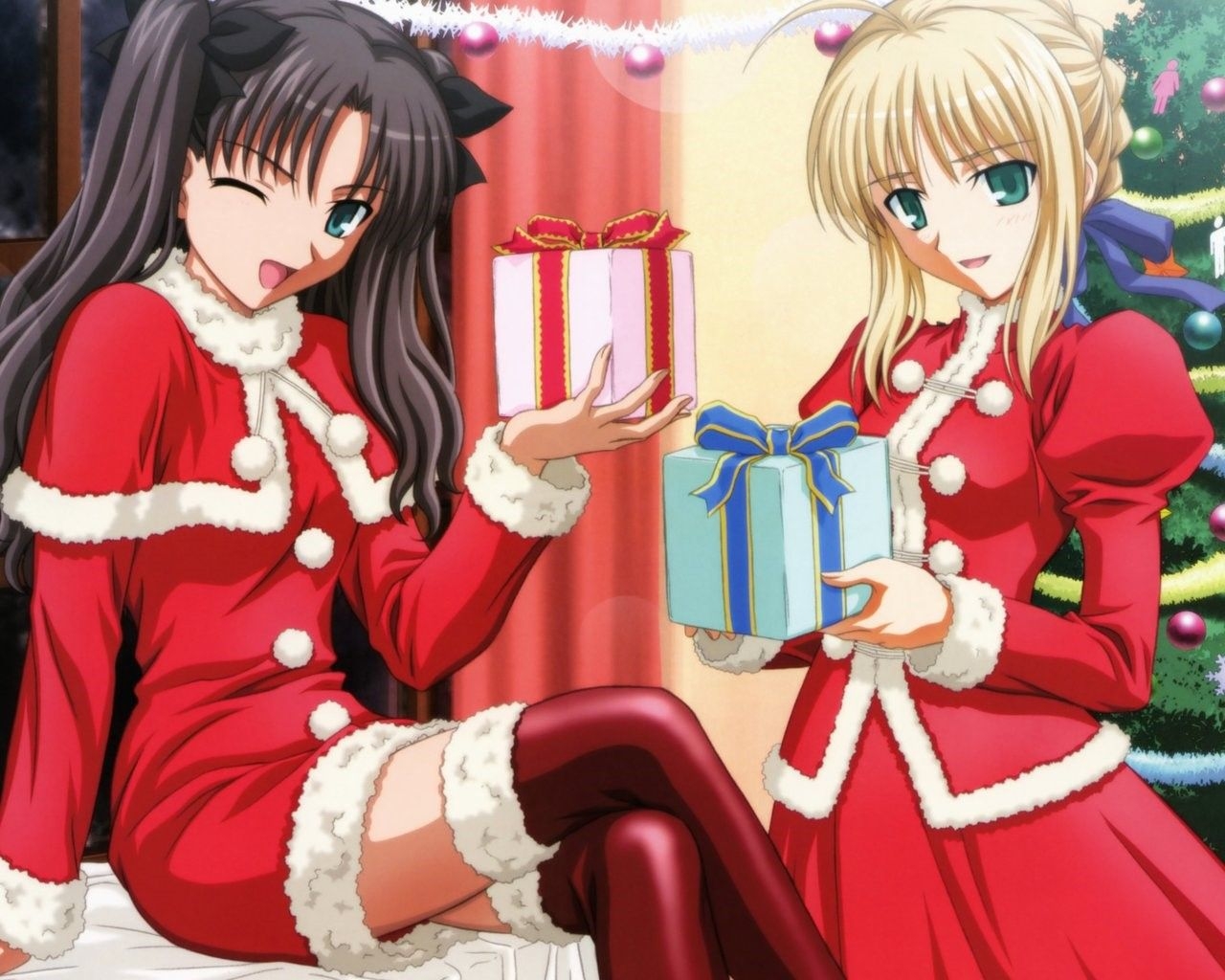 1280x1030 anime christmas, Desktop