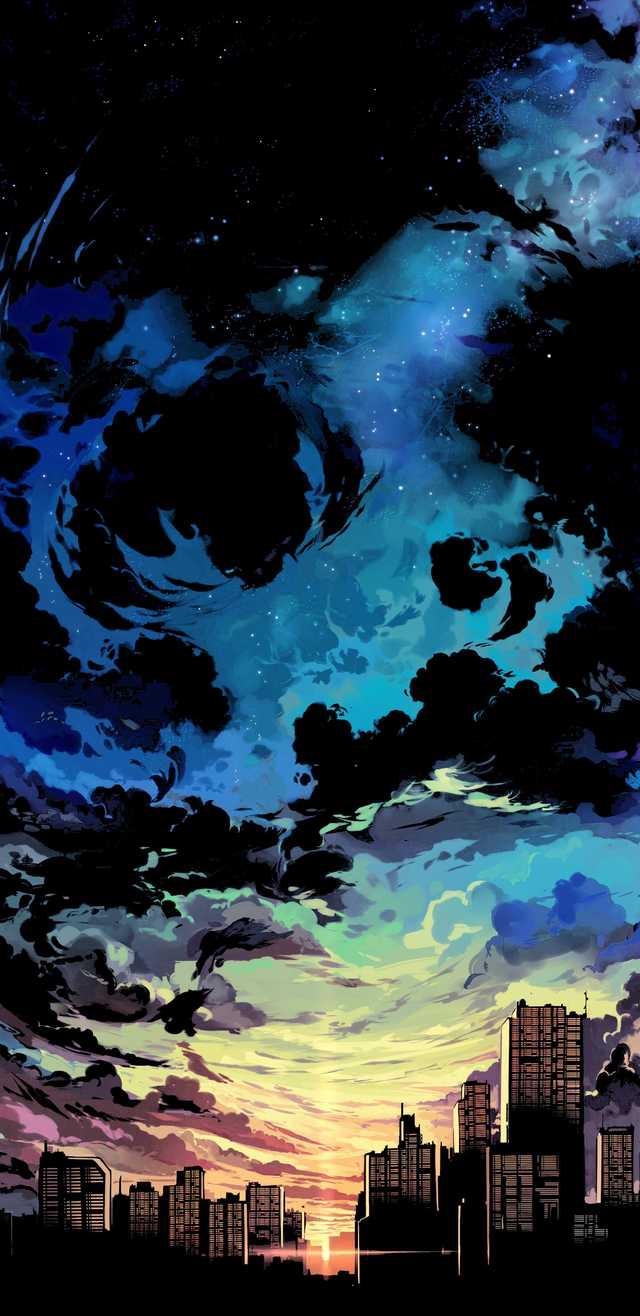 640x1320 Aesthetic Anime Sky in the iphonexwallpaper community, Phone