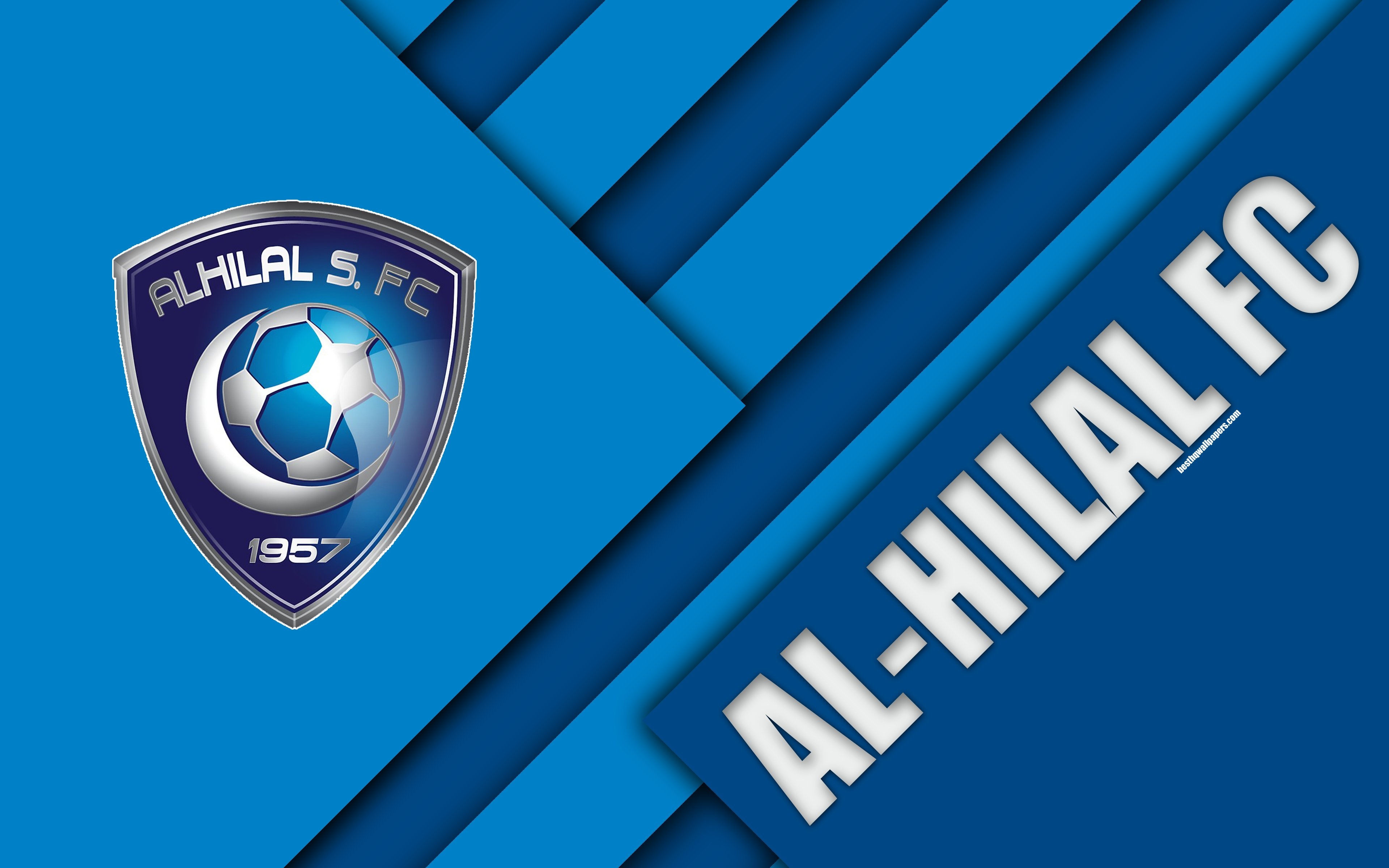 3840x2400 Download Wallpaper Al Hilal FC, 4k, Blue Abstraction, Logo, Saudi, Desktop