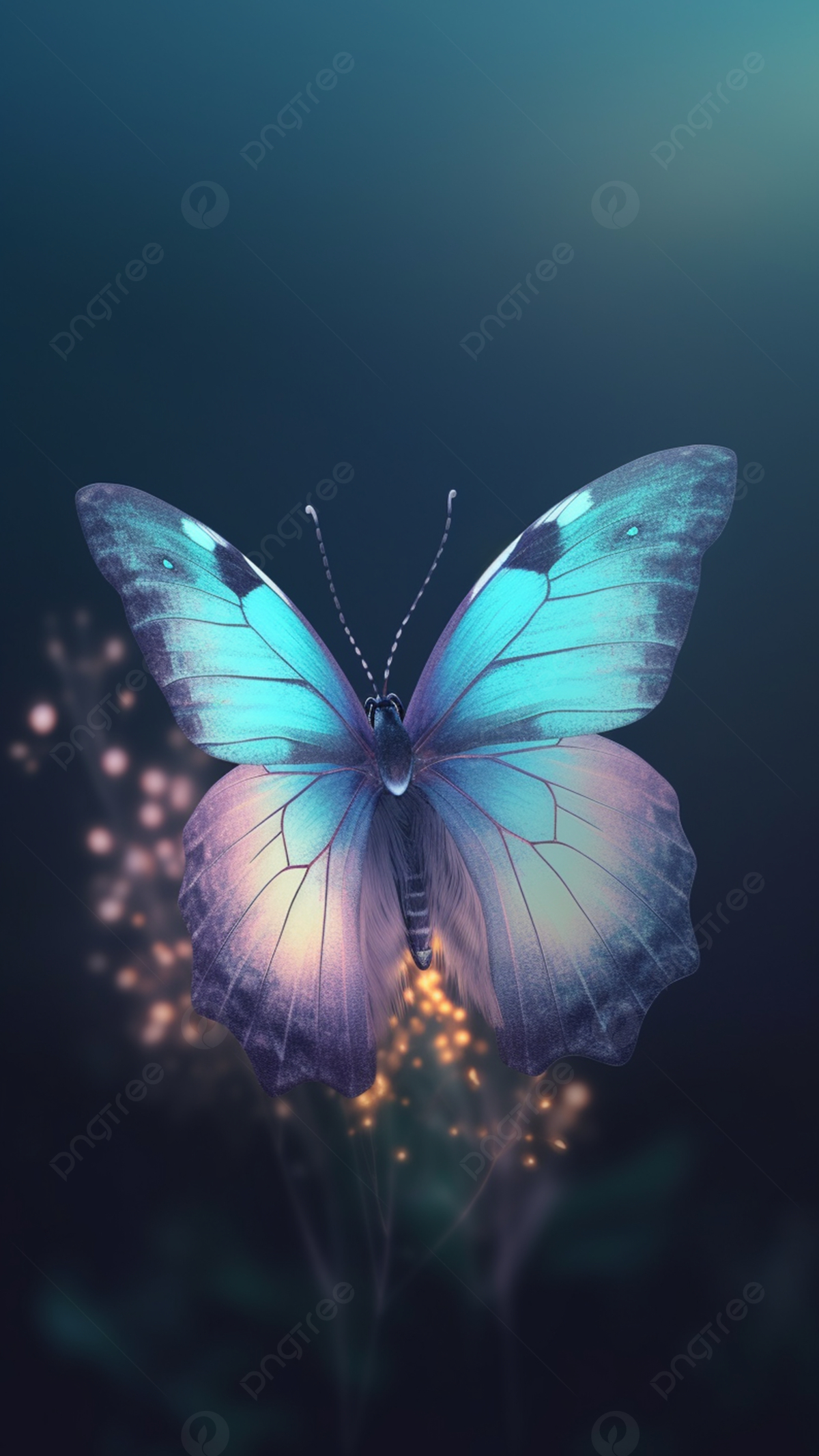 1200x2140 Butterfly Blue Simple Background Wallpaper Image For Free Download, Phone